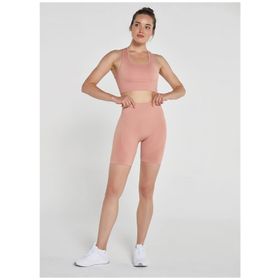 Jerf 1.J02.SHR0002 Yüksek Bel Diz Üstü Pembe Kadın Tayt