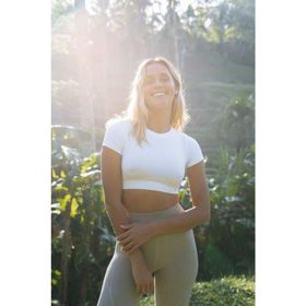 Jerf Captiva Yumuşak Dokulu Esnek Beyaz Crop Top Kadın T-shirt