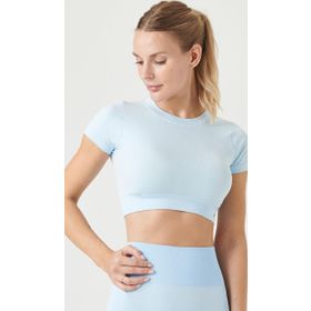 Jerf Captiva Yumuşak Dokulu Esnek Mavi Crop Top