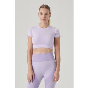 Jerf Captiva Yumuşak Dokulu Esnek Mor Crop Top Kadın T-shirt