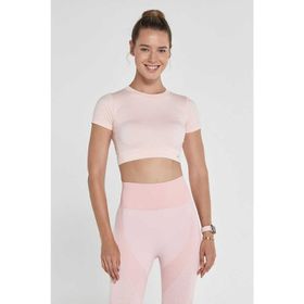 Jerf Captiva Yumuşak Dokulu Esnek Pembe Kadın Crop Top