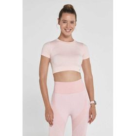 Jerf Captiva Yumuşak Dokulu Esnek Pembe Kadın Crop Top