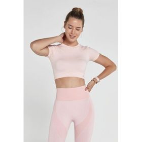 Jerf Captiva Yumuşak Dokulu Esnek Pembe Kadın Crop Top