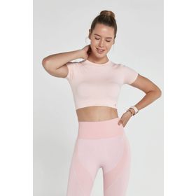 Jerf Captiva Yumuşak Dokulu Esnek Pembe Kadın Crop Top