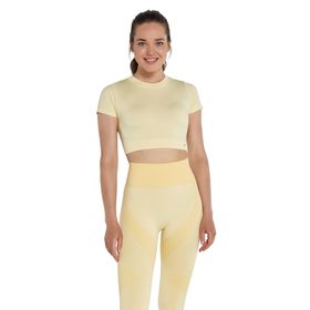 Jerf Captiva Yumuşak Dokulu Esnek Sarı Crop Top