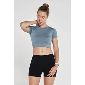 Jerf Captiva Yumuşak Dokulu Esnek Stone Taş Crop Top Kadın T-shirt