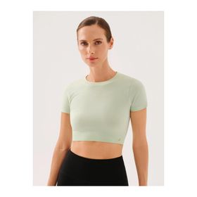 Jerf Captiva Yumuşak Dokulu Esnek Yeşil Crop Top