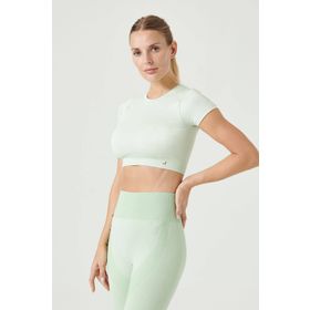 Jerf Captiva Yumuşak Dokulu Esnek Yeşil Crop Top