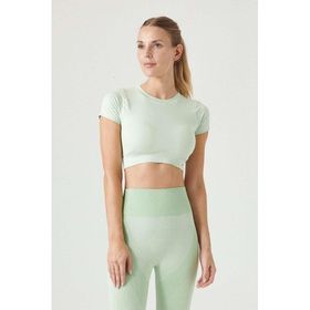 Jerf Captiva Yumuşak Dokulu Esnek Yeşil Crop Top