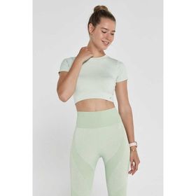 Jerf Captiva Yumuşak Dokulu Esnek Yeşil Crop Top