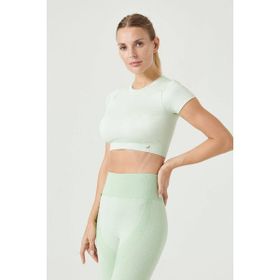 Jerf Captiva Yumuşak Dokulu Esnek Yeşil Crop Top