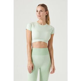 Jerf Captiva Yumuşak Dokulu Esnek Yeşil Crop Top