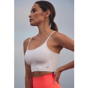 Jerf Gela Ayar Askılı Beyaz Kadın Spor Bra
