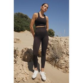 Jerf Gela Yüksek Bel Esnek ve Toparlayıcı Acı Kahve Kadın Spor Tayt