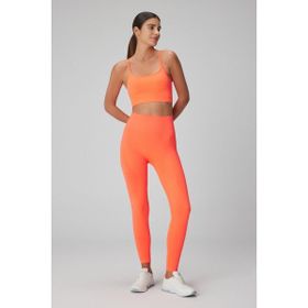 Jerf Gela Yüksek Bel Esnek ve Toparlayıcı Neon Mercan Kadın Spor Tayt