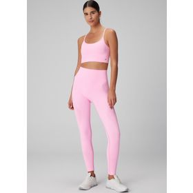 Jerf Gela Yüksek Bel Esnek ve Toparlayıcı Neon Pembe Kadın Spor Tayt