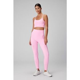 Jerf Gela Yüksek Bel Esnek ve Toparlayıcı Neon Pembe Kadın Spor Tayt