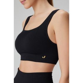 Jerf Holly Petek Desenli Kaplı Siyah Kadın Bralet Sütyen