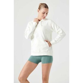 Jerf Lydney Krem Kapüşonlu Kadın Sweatshirt