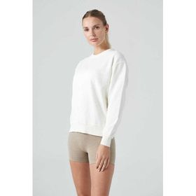 Jerf Lydney Krem Sıfır Yaka Kadın Sweatshirt