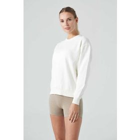 Jerf Lydney Krem Sıfır Yaka Kadın Sweatshirt