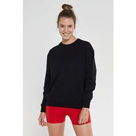 Jerf Lydney Siyah Sıfır Yaka Kadın Sweatshirt