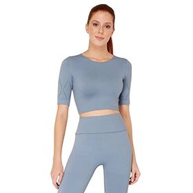 Jerf Naples Kısa Kol Econyl Stone Crop Top Koyu Mavi Kadın T-shirt