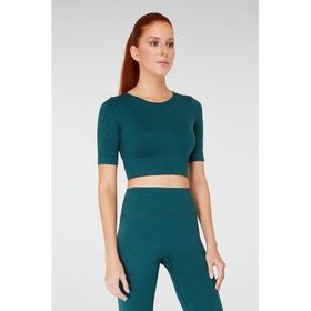 Jerf Naples Kısa Kol Econyl Yeşil Crop Top Kadın T-shirt