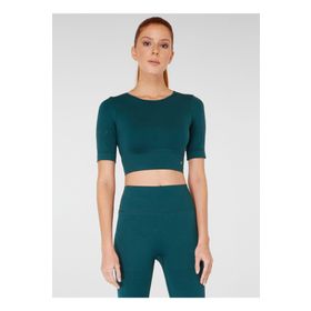 Jerf Naples Kısa Kol Econyl Yeşil Crop Top Kadın T-shirt