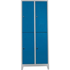 Jessan 4'lü Gri Mavi Standart Soyunma Dolabı
