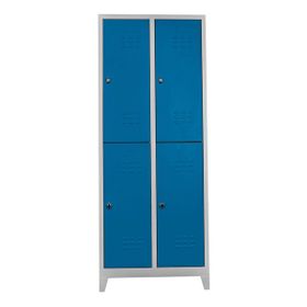Jessan 4'lü Gri Mavi Standart Soyunma Dolabı
