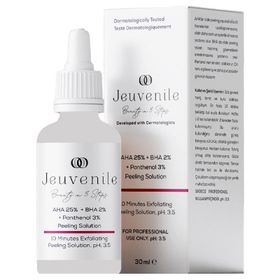 Jeuvenile 30 ml AHA %25 + BHA %2 + Panthenol %3 Leke Karşıtı & Cilt Tonu Eşitleyici Peeling Serum Maske