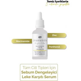 Jeuvenile 30 ml Niacinamide %10+Zinc%1+Panthenol %3 Cilt Yağı Dengeleyici ve Leke Karşıtı Serum