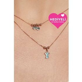 Jewelmim 925 Ayar Melek Sonsuzluk Dorika Kadın Gümüş Kolye