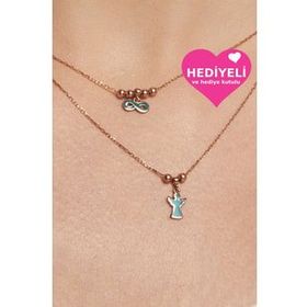 Jewelmim 925 Ayar Melek Sonsuzluk Dorika Kadın Gümüş Kolye