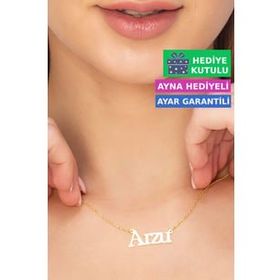 Jewelmim Arzu İsimli Kolye Gümüş İsim Kolye 925 Ayar Gümüş İsim Yazılı Kolye