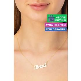 Jewelmim Betül İsimli Kolye Gümüş İsim Kolye 925 Ayar Gümüş İsim Yazılı Kolye