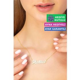 Jewelmim Hatice İsimli Kolye Gümüş İsim Kolye 925 Ayar Gümüş İsim Yazılı Kolye