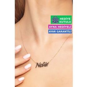 Jewelmim Nehir İsimli Kolye Gümüş İsim Kolye 925 Ayar Gümüş İsim Yazılı Kolye