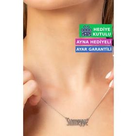 Jewelmim Sümeyye İsimli Kolye Gümüş İsim Kolye 925 Ayar Gümüş İsim Yazılı Kolye