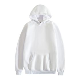 JHDESSLY Hoodies Uzun Kollu Katı Beyaz Unisex Sweatshirt