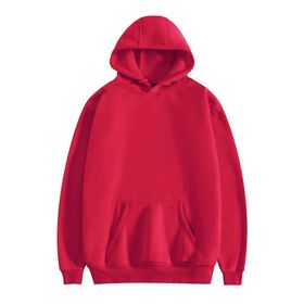 JHDESSLY Hoodies Uzun Kollu Katı Kırmızı Unisex Sweatshirt