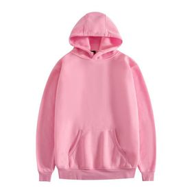 JHDESSLY Hoodies Uzun Kollu Katı Pembe Unisex Sweatshirt