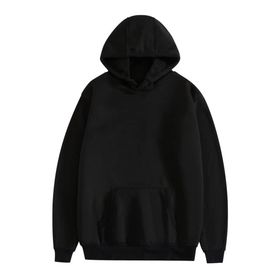 JHDESSLY Hoodies Uzun Kollu Katı Siyah Unisex Sweatshirt