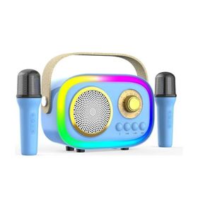 Jhy K5 Mavi 2 Mikrofonlu Bluetooth Bağlantılı Karaoke Hoparlör