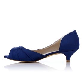 JIAJIA 01130 Mavi Renk 1.6 İnç Peep Toe Kadın Topuklu Ayakkabı