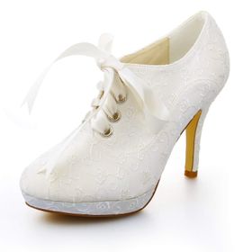 JIAJIA 37091 Fildişi Renk Kapalı Burun Stiletto Kadın Topuklu Ayakkabı