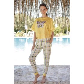 Jiber 10016 Sarı Kadın Pijama Takımı