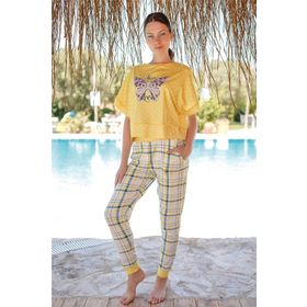 Jiber 10016 Sarı Kadın Pijama Takımı