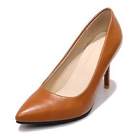 JIEEME z182s Kadın Sivri Burunlu Slip On Kahverengi Stiletto